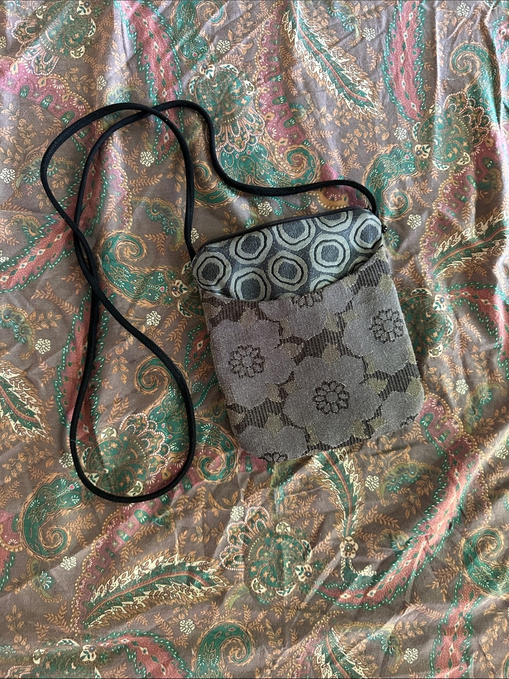 Maruca - Handmade in Boulder, CO - Cupcake Crossbody Bag - Grey Floral